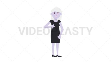 Female Vampire Disapprove Stock Animation