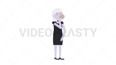 Female Vampire Drinking Coffee Stock Animation
