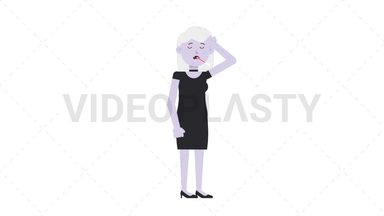 Female Vampire Fever Stock Animation