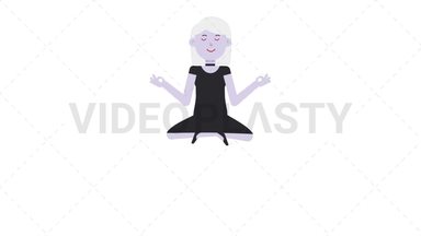 Female Vampire Meditate Stock Animation