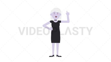 Female Vampire Pointing Above Stock Animation