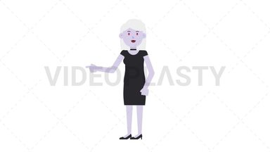 Female Vampire Pointing Left Stock Animation