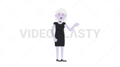 Female Vampire Pointing Right Stock Animation