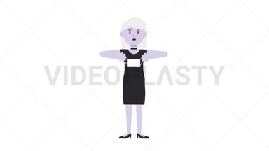 Female Vampire Putting on Face Mask Stock Animation