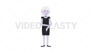 Female Vampire Sad Stock Animation