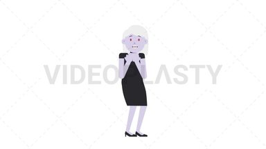 Female Vampire Scared Stock Animation