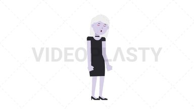 Female Vampire Sleepy Stock Animation