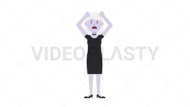 Female Vampire Stressed Stock Animation