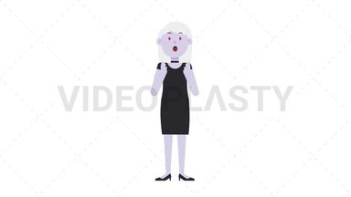 Female Vampire Surprised Stock Animation