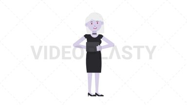 Female Vampire Using Tablet Happy Stock Animation