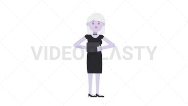 Female Vampire Using Tablet Sad Stock Animation