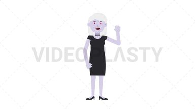 Female Vampire Waving Stock Animation