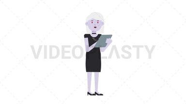 Female Vampire Writing on a Clipboard Stock Animation