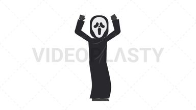 Ghostface Cheer Stock Animation