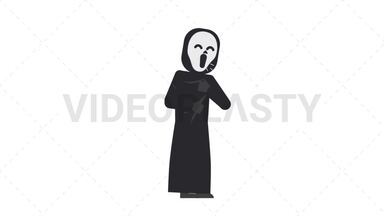Ghostface Coughing Stock Animation