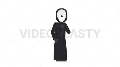 Ghostface Face Mask Coughing Stock Animation