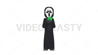 Ghostface Holding Cash Stock Animation