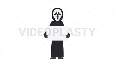Ghostface Holding Poster Stock Animation