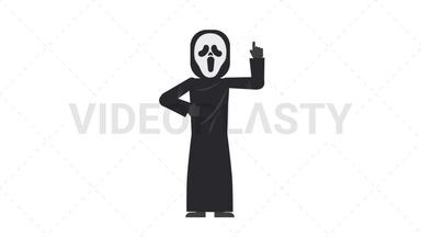 Ghostface Pointing Above Stock Animation