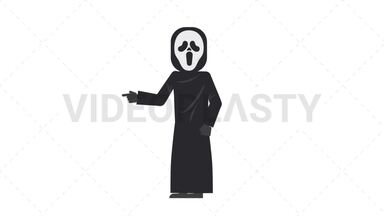 Ghostface Pointing Left Stock Animation
