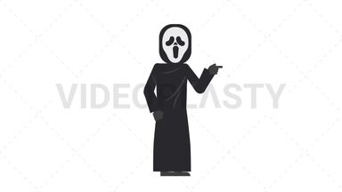 Ghostface Pointing Right Stock Animation