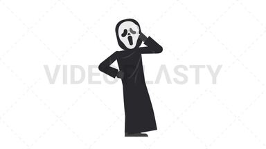 Ghostface Searching with a Magnifying Glass Stock Animation