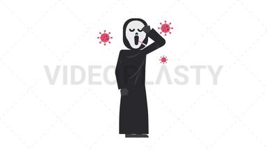 Ghostface Sick with Covid Stock Animation