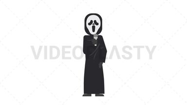 Ghostface Talking on Microphone Stock Animation