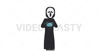 Ghostface Washing Hands Stock Animation