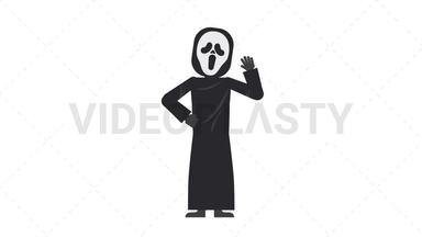Ghostface Waving Stock Animation