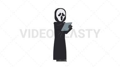 Ghostface Writing on Clipboard Stock Animation