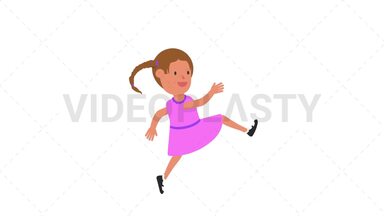 Girl Skipping Stock Animation