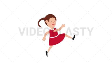 Girl Skipping Stock Animation