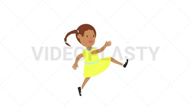 Girl Skipping Stock Animation