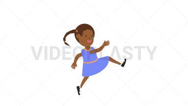 Girl Skipping Stock Animation