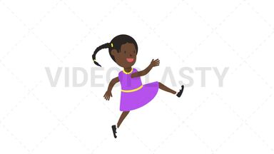 Girl Skipping Stock Animation