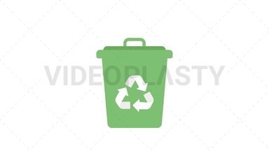Green Recycling Bin Stock Animation