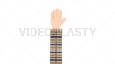 Hand Gesture: High Five Stock Animation