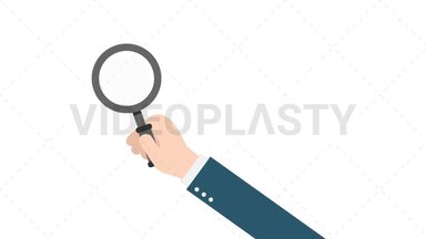 Hand Gesture: Holding a Magnifying Glass Stock Animation