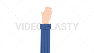 Hand Gesture: Open Palm Stock Animation