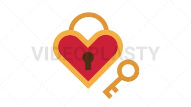 Heart Padlock Stock Animation