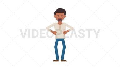 Indian Casual Man Angry Stock Animation