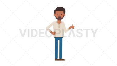 Indian Casual Man Approve Stock Animation