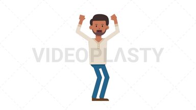 Indian Casual Man Cheer Stock Animation