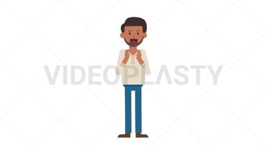 Indian Casual Man Clapping Stock Animation
