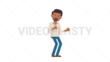 Indian Casual Man Dancing Stock Animation