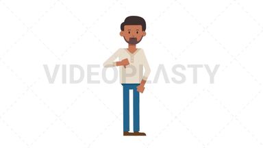 Indian Casual Man Disapprove Stock Animation