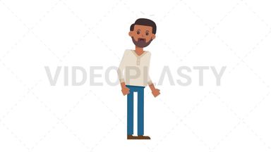 Indian Casual Man Dizzy Stock Animation