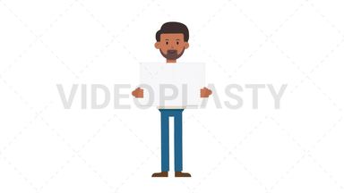 Indian Casual Man Holding Poster Stock Animation