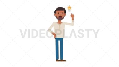 Indian Casual Man Idea Stock Animation